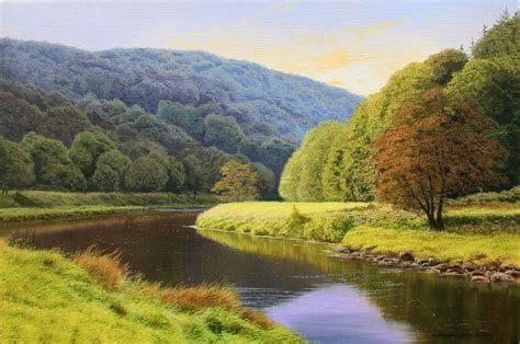 Michael James Smith, Original oil painting on canvas, Evening in the Wye Valley | Michael james ...