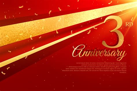 3rd anniversary celebration card template - Download Free Vector Art ...