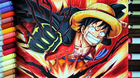 Drawing Monkey D. Luffy Conquerors Haki Punch - One Piece - YouTube