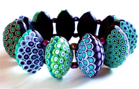 Polymer Clay Bracelet: Green to Violet Bracelet | Etsy | Polymer clay bracelet, Polymer clay ...