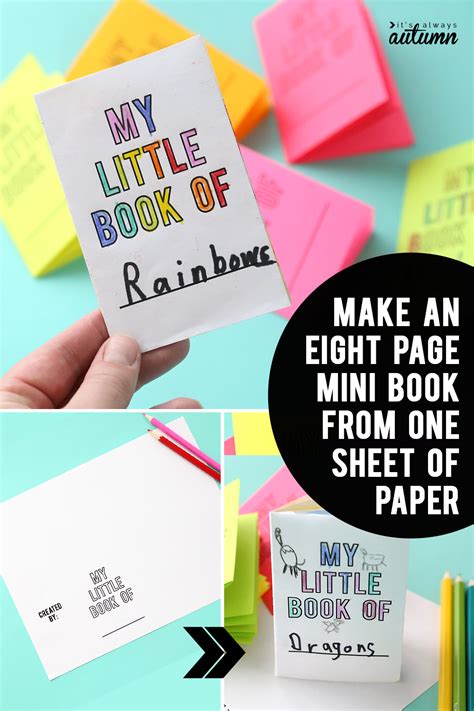 Foldables: Make an 8-page mini book from one sheet of paper! - It's ...