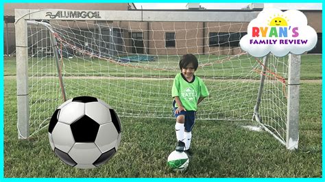 Family Fun Kids Outdoor Activities! Ryan First Soccer Practice and First Game Highlights! - YouTube