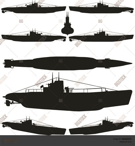 Submarine Silhouette Vector & Photo (Free Trial) | Bigstock