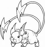 Chibi Raichu Pokemon Coloring Pages sketch template