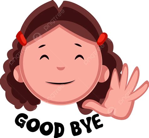 Illustrated Vector Of A Girl Bidding Farewell On A White Background ...