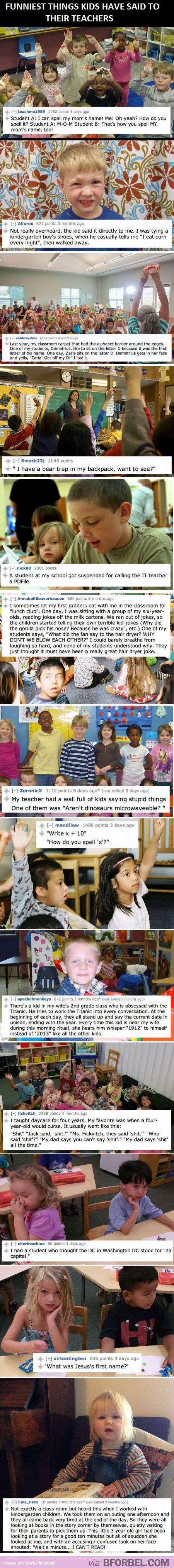 13 Hilarious Things Kids Said To Their Teachers… | Things kids say ...