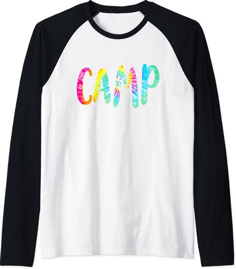 Amazon.com: Tie Dye "Camp" Word Fun Colorful Summer Camp Raglan Baseball Tee : Clothing, Shoes ...