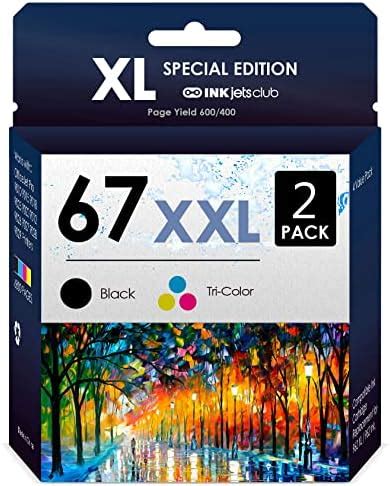 Amazon.com : 67XL Ink Cartridge for HP 67 Ink Cartridges Black Color Combo Pack Replacement for ...