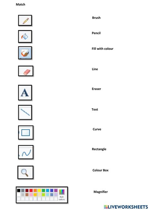 MS Paint Tools And Shapes Worksheet Live Worksheets, 47% OFF