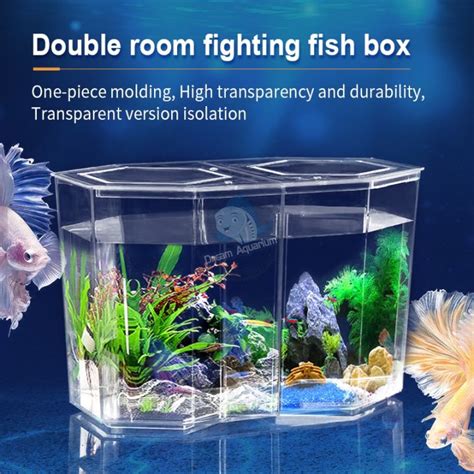 Aquarium Double Betta Fish Tank Dual Betta Fish tank 2 in 1 Clear Tank with Divider | Lazada PH