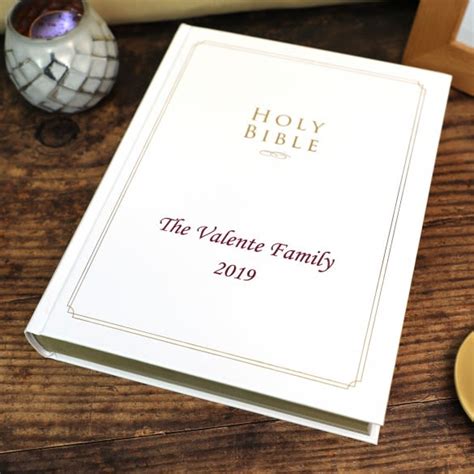 Personalized White Family Bible | Custom Made Family Bibles