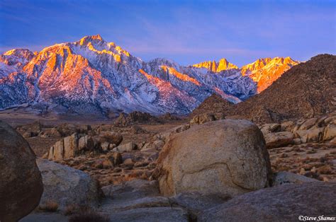 Sierras at Sunrise | Alabama Hills area, eastern California | Steve Shames Photo Gallery