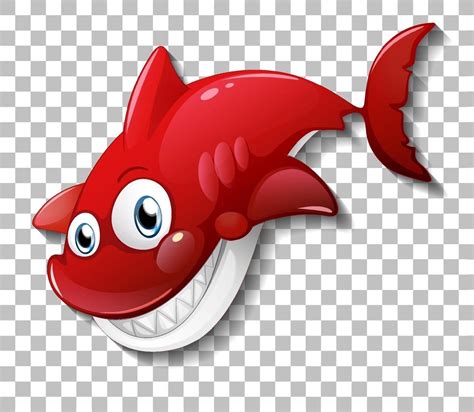 Smiling cute shark cartoon character isolated on transparent background Shark Drawing, Cute ...