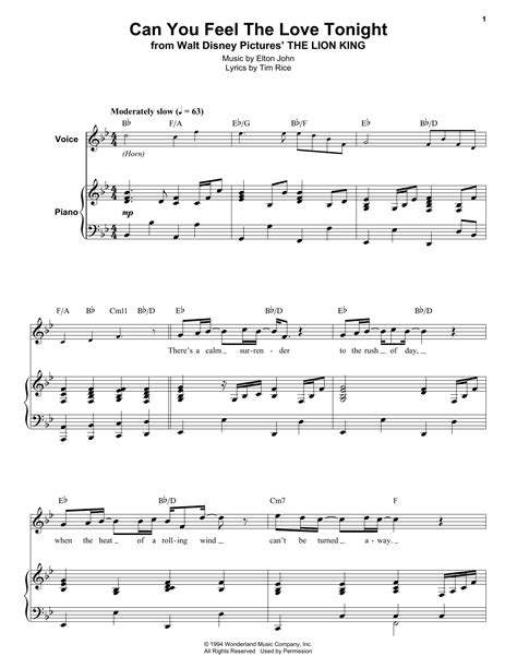 Can You Feel The Love Tonight | Sheet Music Direct