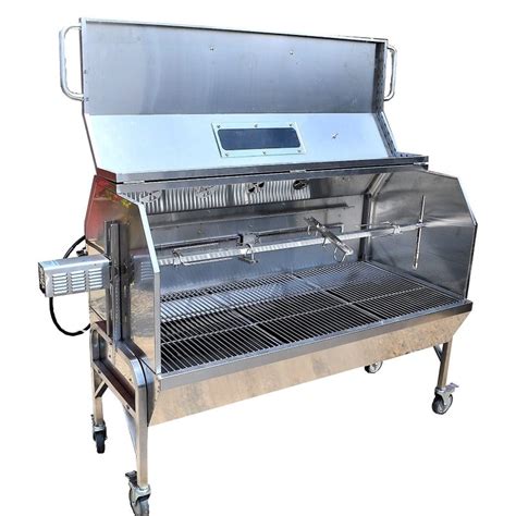 59" Stainless Steel Propane Gas/Charcoal Spit Rotisserie - Smoke Daddy ...