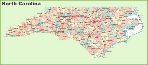 North Carolina Road Map with Cities Road Map Of north Carolina with ...