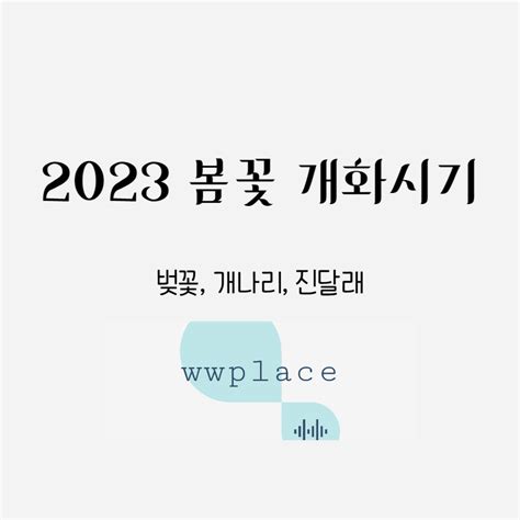 2023 봄꽃 개화시기 벚꽃, 개나리, 진달래