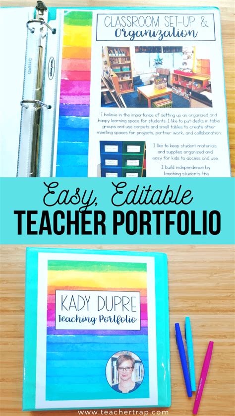 EDITABLE Teacher Interview Portfolio Template, Teaching Resume | With ...