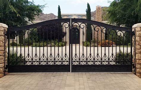 Forged Wrought Iron Gate House Used Security Driveway Sliding Gate ...