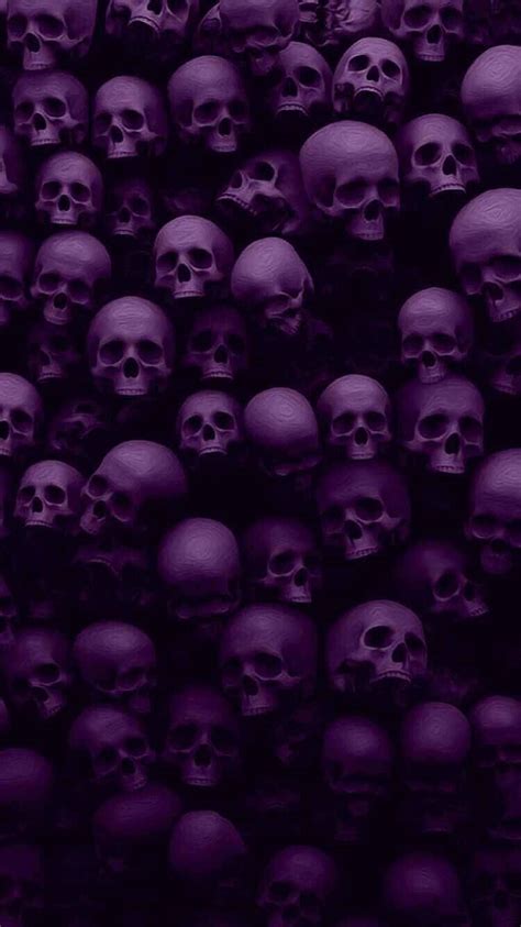 Download Purple Gothic Skeleton Heads Wallpaper | Wallpapers.com