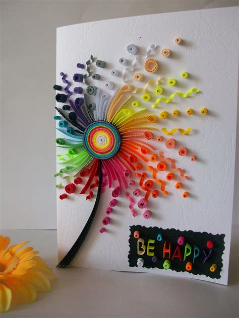 Tarjeta de cumpleaños tarjeta Quilling tarjeta de cumpleaños | Etsy España | Manualidades ...