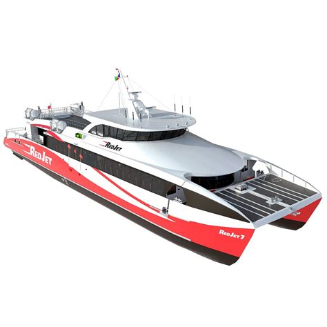 3D red jet 7 ferry model - TurboSquid 1668545