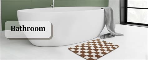 Amazon.com: Checkered Bath Mat Green White Bathroom Rugs Moroccan Checkerboard Rug Non Slip ...