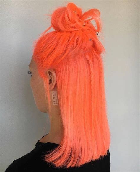 New Hair Trend Alert: Neon Peach Hair Prefect for This Summer | Peach hair colors, Peach hair ...