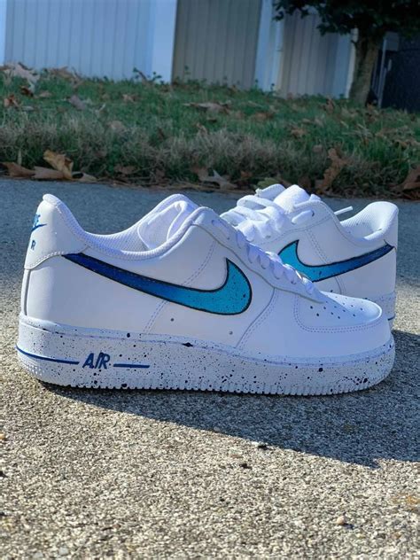 Nike Air Force 1 Custom 'Blue Splatter' Available in | Etsy | Nike shoes air force, Nike air ...