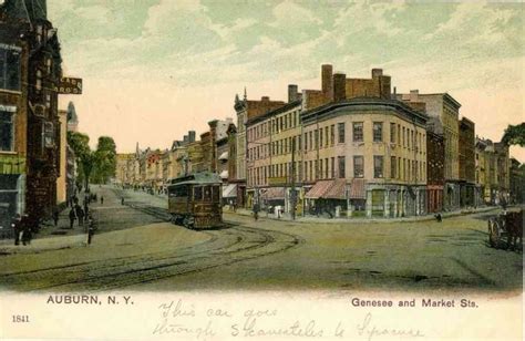 Auburn, New York, USA - Genesee and Market Streets | New york central ...