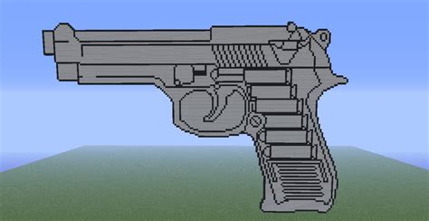 Pixel Art Beretta Pistol Minecraft Project