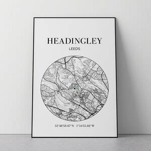 Headingley Stadium: Cricket Ground Map Print - Etsy