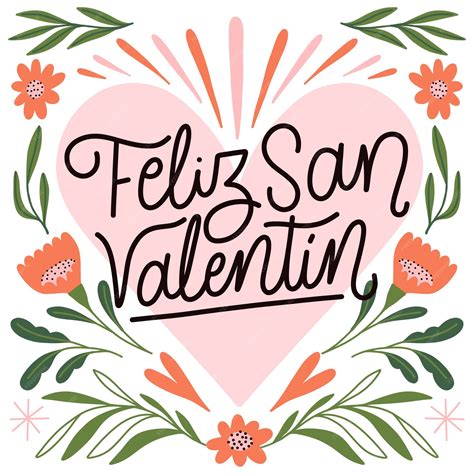 Free Vector | Hand drawn illustration of happy valentine's day in spanish