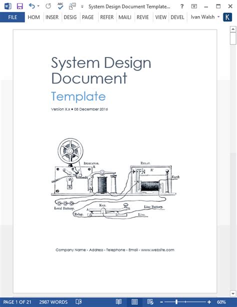 System Design Document Templates (MS Word/Excel) – Templates, Forms ...