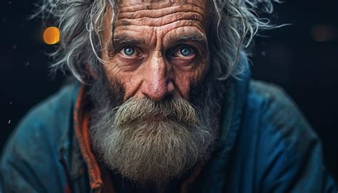 Premium AI Image | homeless person emotional editorial portrait photography