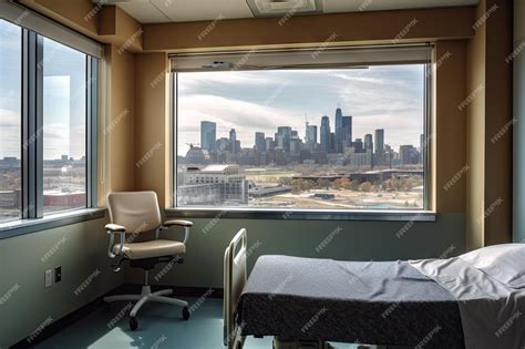 Premium AI Image | Hospital room with view of the cityscape and skyline ...