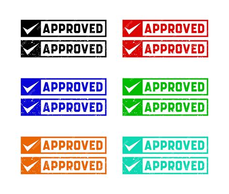 Premium Vector | Vector approved stamp set of six