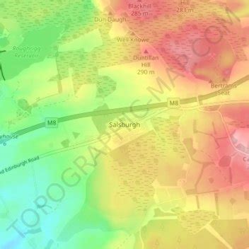 Salsburgh topographic map, elevation, terrain