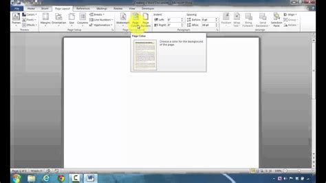 How to Change Page Background Color in Microsoft Word 2010 Document File - YouTube