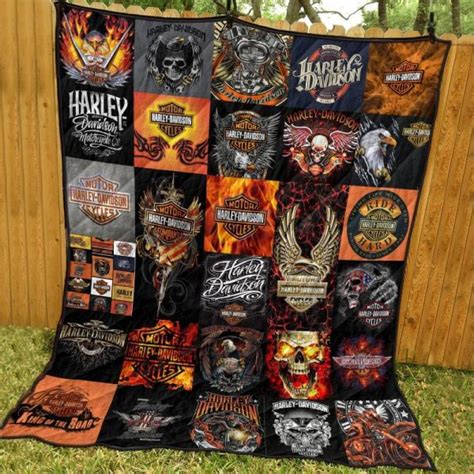 Harley-Davidson 100% Cotton Fabric Quilt – Harley-Davidson Quilted ...