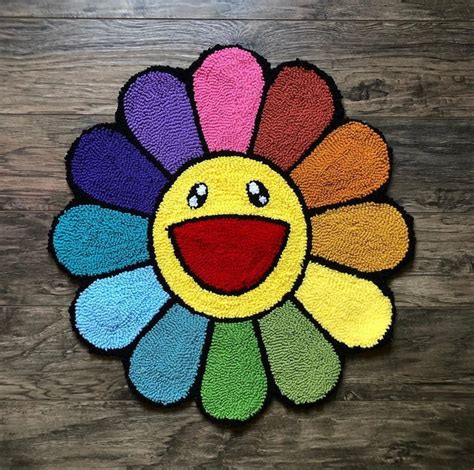 Takashi Murakami Flower Rug | Etsy