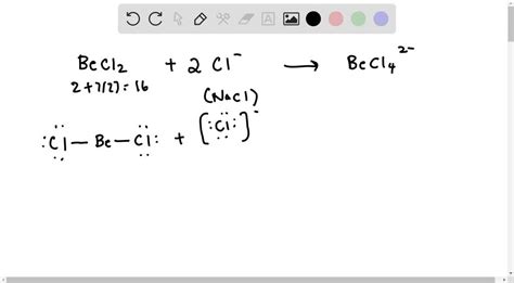 Molten beryllium chloride reacts with chloride ion from molten NaCl to form the BeCl4^2- ion, in ...