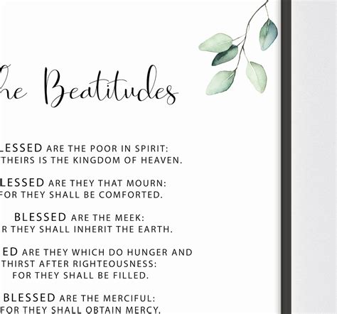 Matthew 5:3-10 the Beatitudes Bible Verse Wall Art Printable | Etsy