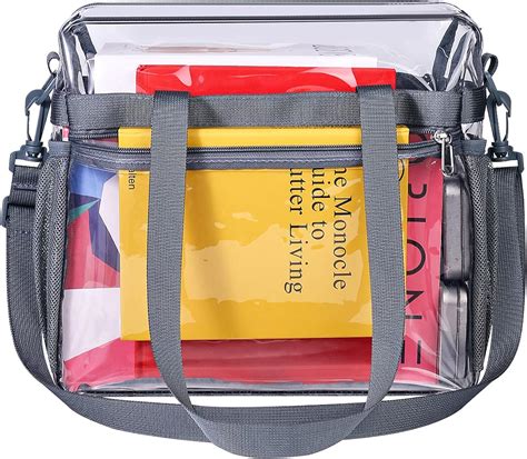 Clear Bag Stadium Approved, Lightweight Waterproof Roomy Clear Tote Bag, See Through Transparent ...