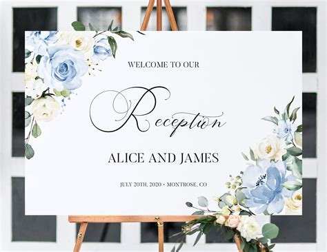 Wedding Reception Welcome Sign Printable Template Floral | Etsy