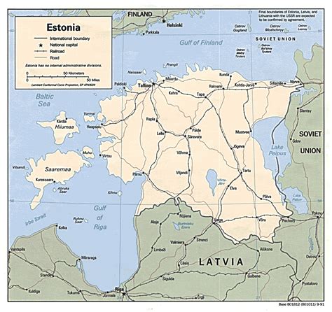 Detailed political map of Estonia with roads and major cities | Vidiani ...