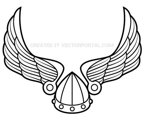 Winged Viking Helmet Vector Art | Viking helmet, Viking helmet tattoo ...