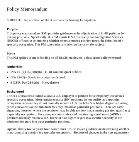 20+ Policy Memo Templates – Sample Word, Google Docs Format Download ...