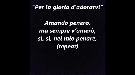 PER LA GLORIA d'adoravi BONONCINI Italian opera Lyrics Words Sing along song - YouTube