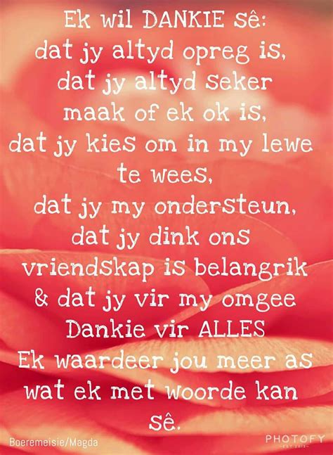 Dankie | Afrikaans quotes, Friendship quotes, Afrikaanse quotes